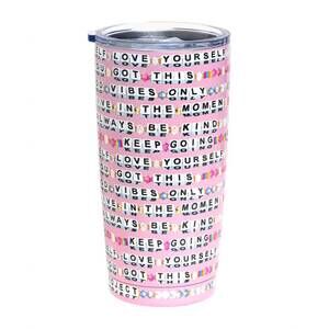 NEW LITTLE WORDS PROJECT beaded tumbler in pink